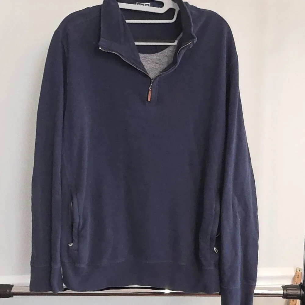 Polo by Ralph Lauren Quarter Zip Pullover Sweatshirt Athleisure Sport Sz L Prep